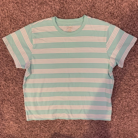 L.L Bean mint green striped tee - Picture 3 of 5